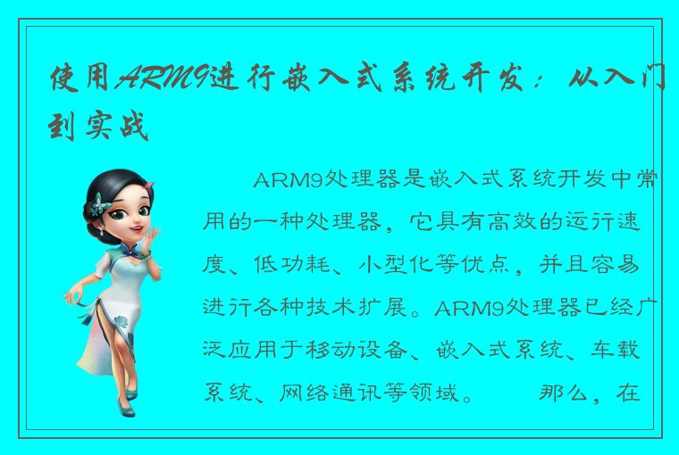 使用ARM9进行嵌入式系统开发：从入门到实战