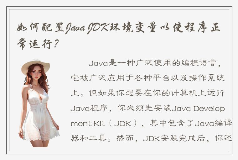 如何配置Java JDK环境变量以使程序正常运行？