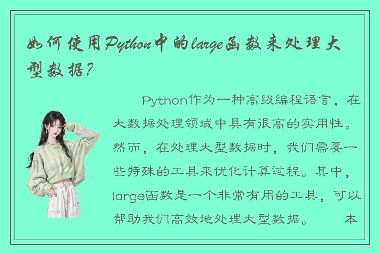 如何使用Python中的large函数来处理大型数据？