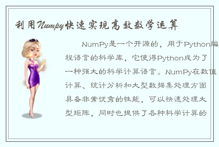 利用Numpy快速实现高效数学运算