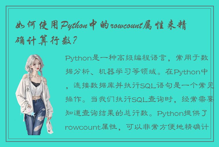 如何使用Python中的rowcount属性来精确计算行数？