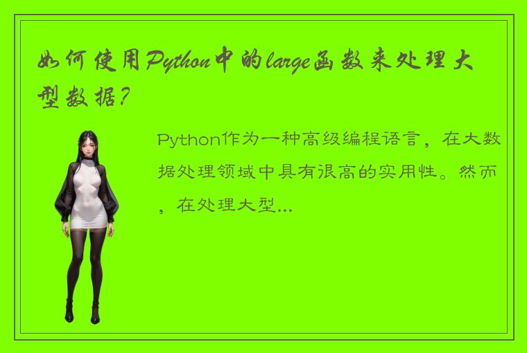 如何使用Python中的large函数来处理大型数据？