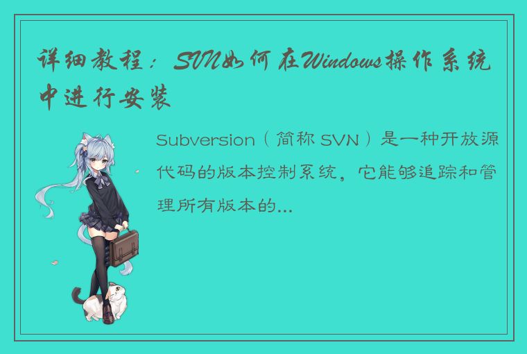 详细教程：SVN如何在Windows操作系统中进行安装