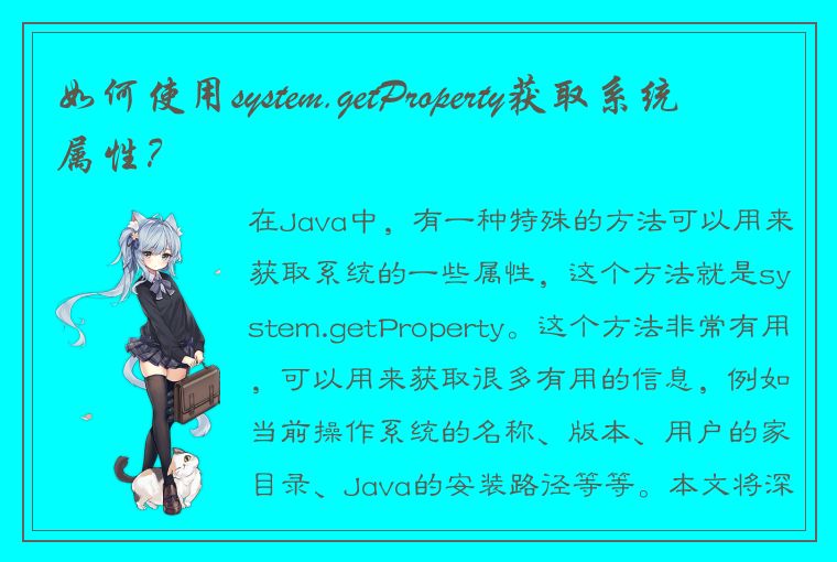 如何使用system.getProperty获取系统属性？